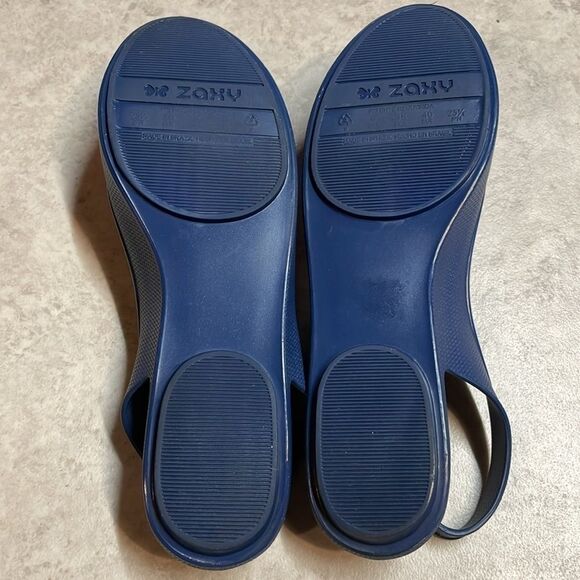 Zaxy women’s blue/pink bow tie PVC sling back ballerina Flats size 9 - Picture 6 of 6